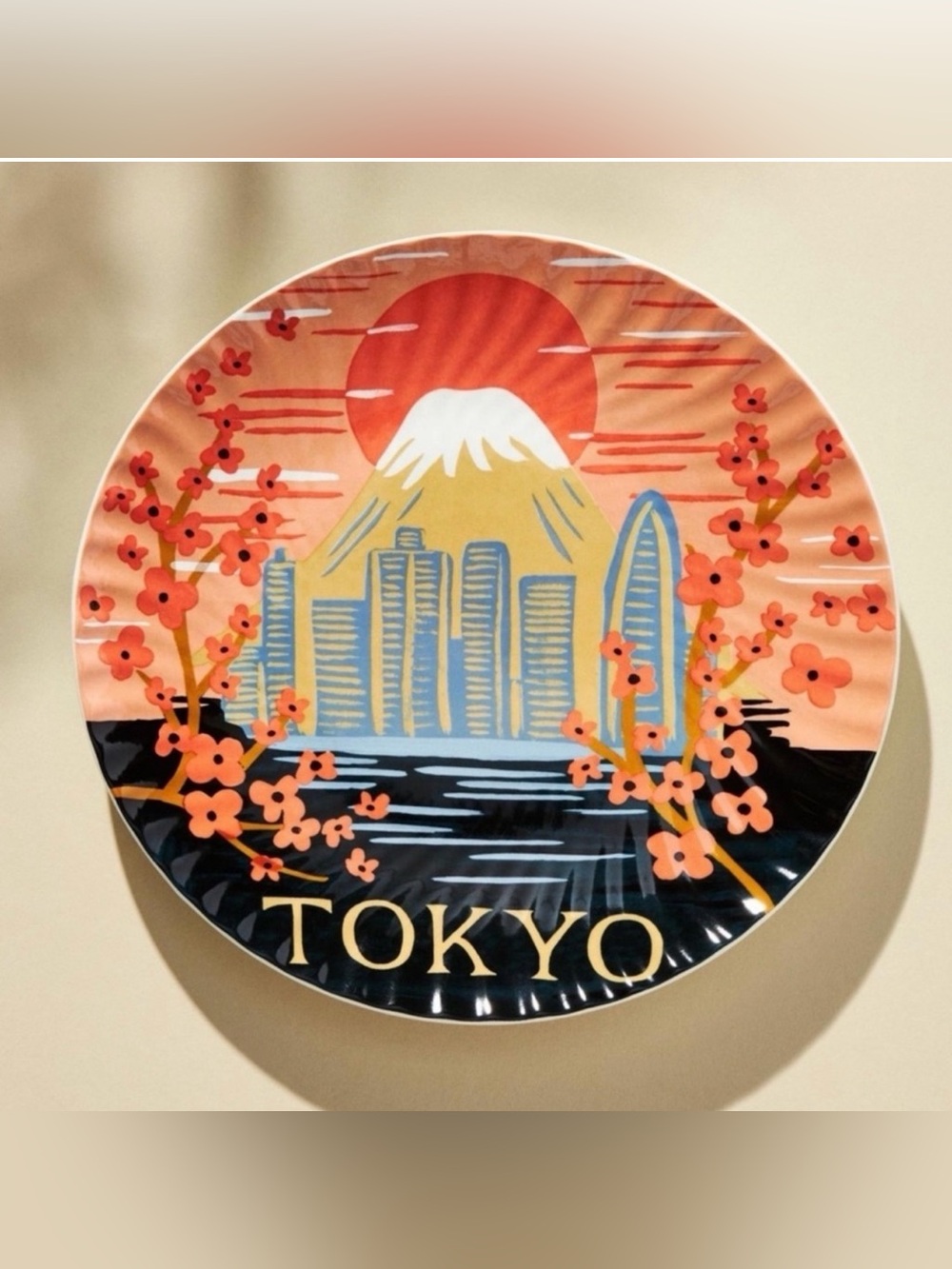 Anthropologie Rifle Paper Tokyo Jet Setter Dessert Plate 8.25” Collectible Decor